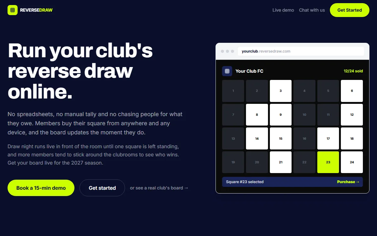 The ReverseDraw website